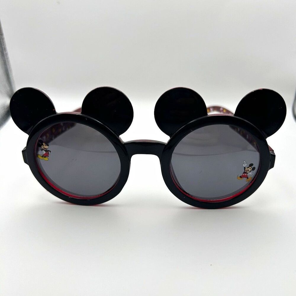 Disney Mickey Mouse Kids Ears Round Sunglasses Gray Lenses Size 44-23-125 used